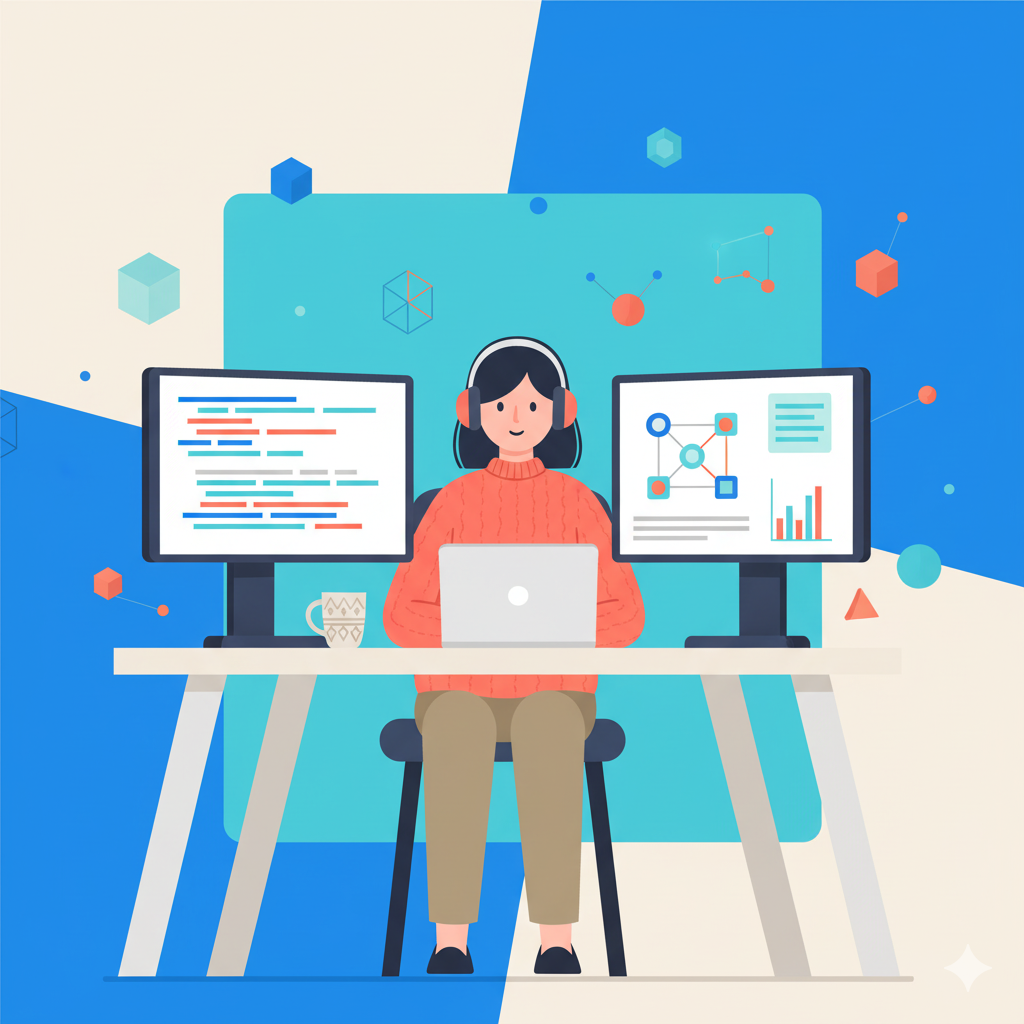 AI developer working on code and models